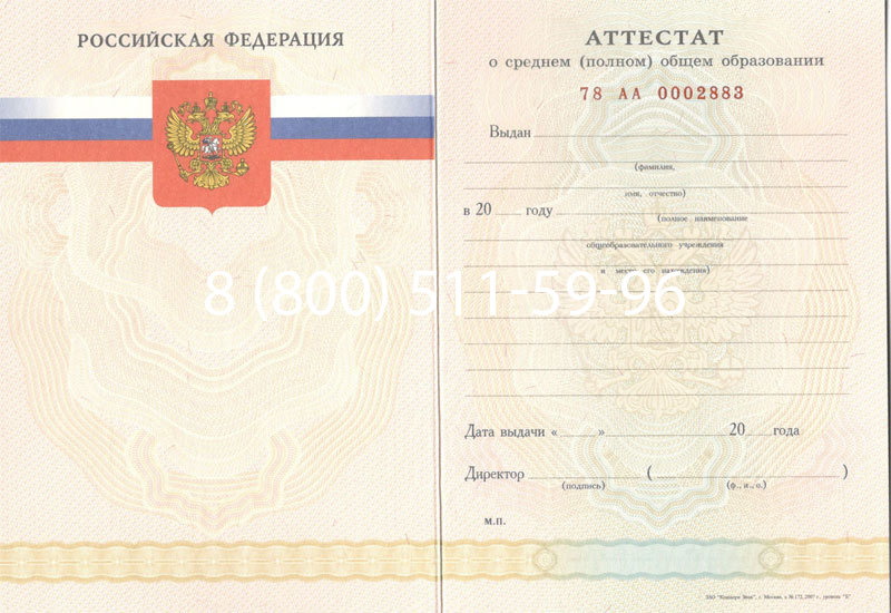 Купить Аттестат за 11 класс 2007-2010 годов в Ессентуках